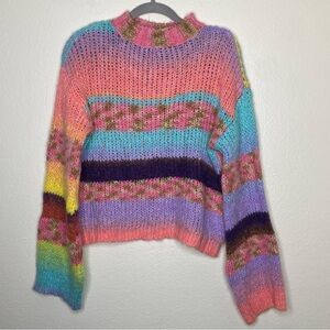 Noisy may Multicolor Striped Turtleneck Sweater